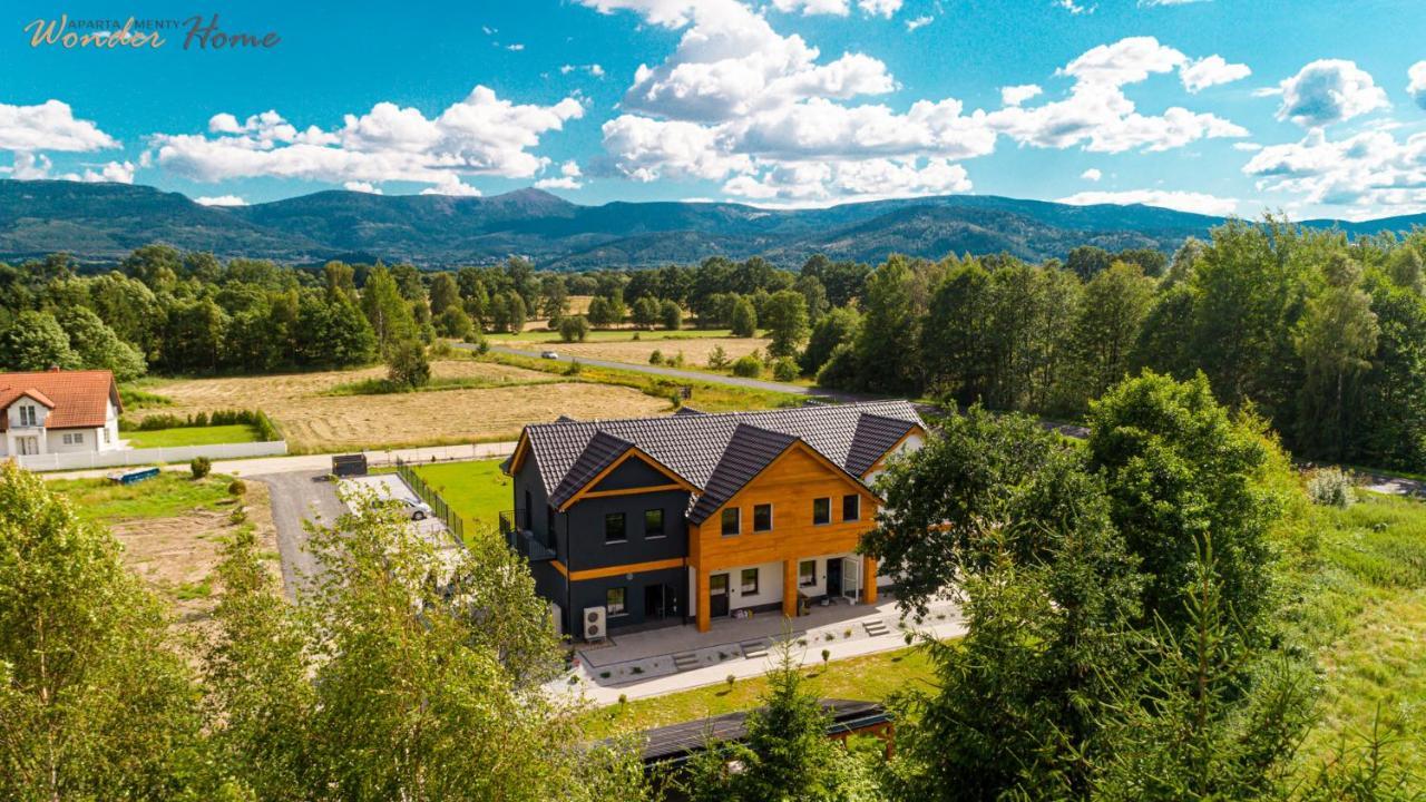 Wonder Home - Apartamenty Halo Karkonosze Z Ogrodem, Sezonowym Basenem, Placem Zabaw I Widokiem Na Sniezke - Zlokalizowane Blisko Karpacza Mysłakowice Dış mekan fotoğraf